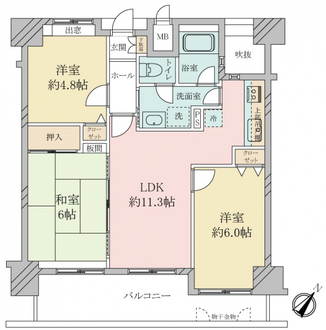 ワコーレファラオ本山の間取図