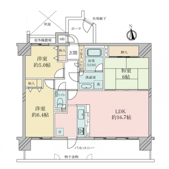 ヴェルビュ枚方公園菊ケ丘の間取図