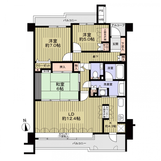 八事月見ケ岡シティハウスセンターガーデンの間取図