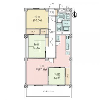 芦屋パレスハイツ南館の間取図