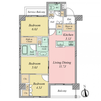エクセレントシティ馬込ヒルズの間取図