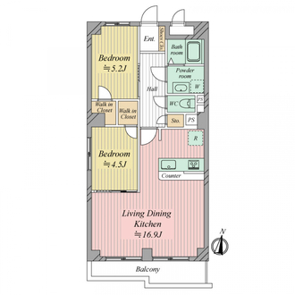 赤坂ハウスの間取図