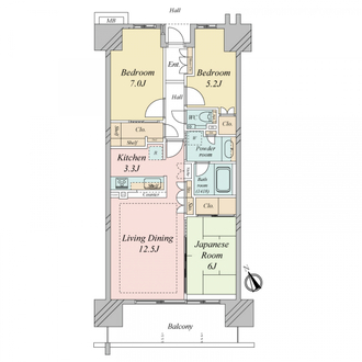 ＡＱＵＡ　ＶＩＳＴＡの間取図