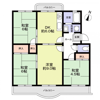 名谷２７団地１０７号棟の間取図