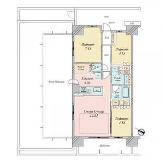 ジェイグランシティ塚本の間取図