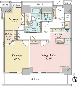Ｗコンフォートタワーズイーストの間取図