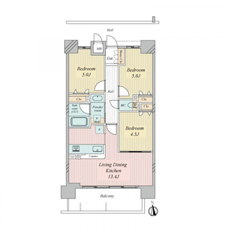 エスリード北田辺アーバンレジデンスの間取図