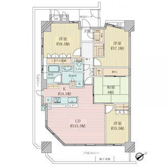 ウィズグラン泉ヶ丘の間取図