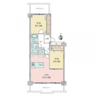 セントポリア北大阪ＶＩＳＯＮ壱番館の間取図