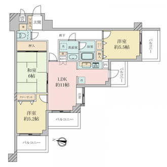 ライオンズマンション原木中山第二の間取図