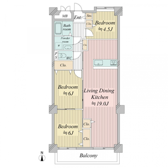 ユーロハイツ文の里の間取図