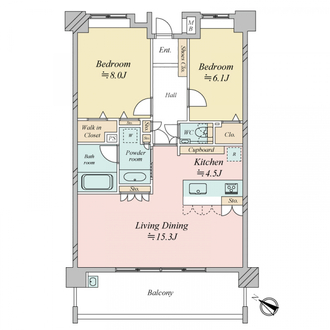 アンピール輝国の間取図