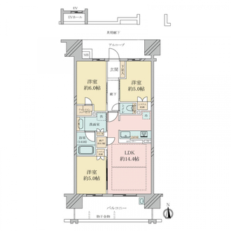 プラウド大阪同心の間取図