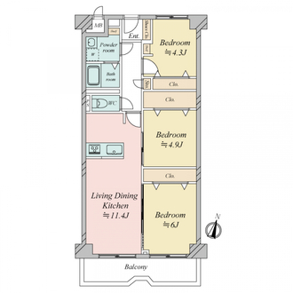 三国ハイツの間取図