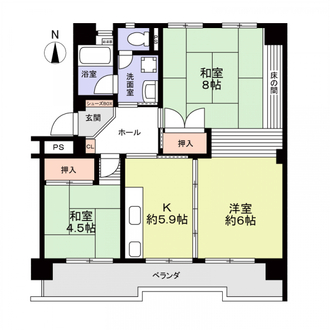 東大路高野第２住宅８棟の間取図