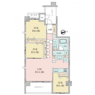 ウィル宝塚旭町リヴェールの間取図