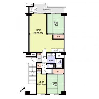 阿波座セントラルハイツの間取図