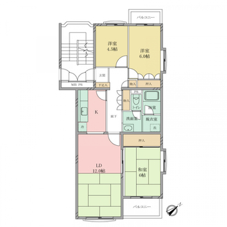 藤沢善行ニューライフB棟の間取図