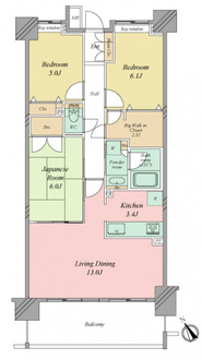 クレストフォルム亀戸ビューフォートの間取図