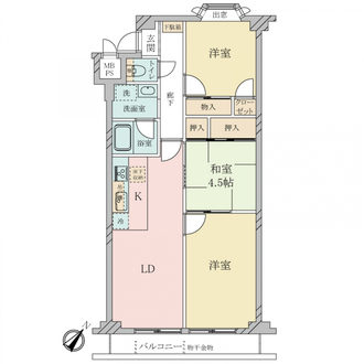 ダイアパレス上大岡第六Ｂの間取図