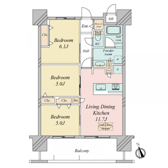 ドルチェヴィータ福島の間取図