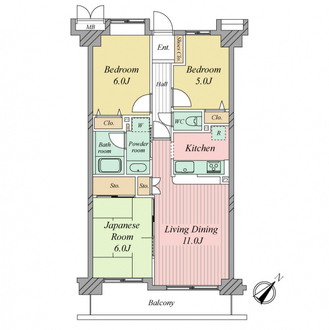メイツ武蔵小杉富士見台の間取図