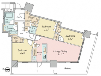 パークタワー東雲の間取図