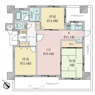 ワコーレシティオ兵庫の間取図