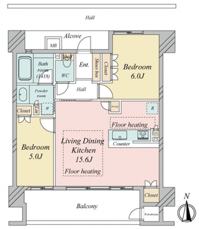 レ・ジェイド上本町の間取図