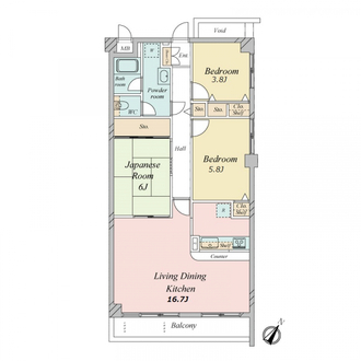 マック市川コート２の間取図