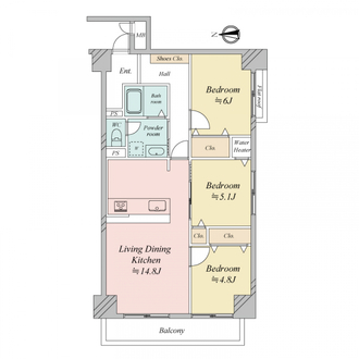 クローバーハイツ阿波座の間取図