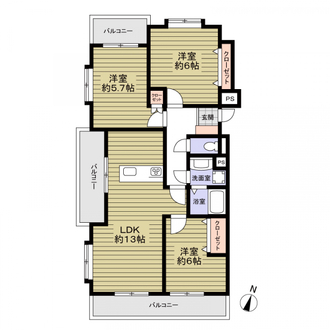 ダイアパレス上社第２の間取図