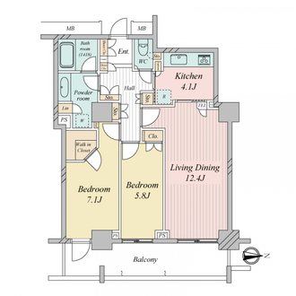 キャナルワーフタワーズウエストの間取図