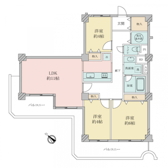 甲子園スカイハイツの間取図