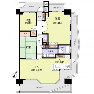 ベレーサ山手通の間取図