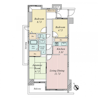 サーパス六高台の間取図