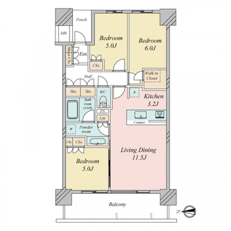 シティタワー金町タワー棟の間取図