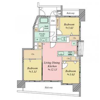 シティライフ美野島ＩＩの間取図