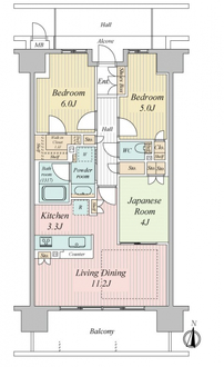 カサーレ城東ガーデンプレイスの間取図