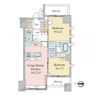 ザ・パークハウスアーバンス中野中央の間取図