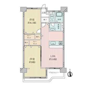 野庭団地６２１ー１号棟の間取図