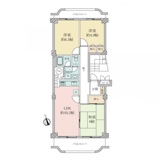 津門ハイデンスの間取図