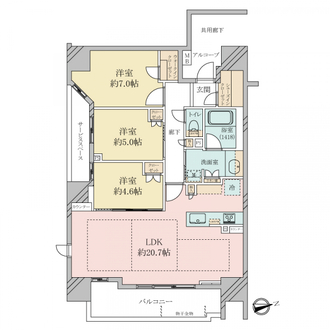 プラウド天王寺真田山の間取図