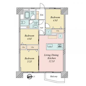 東陽町住宅の間取図