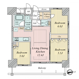エステムコート谷町四丁目の間取図