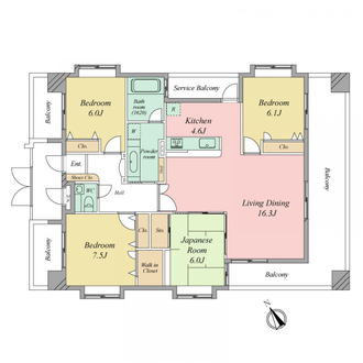 クイーンズ県庁前の間取図