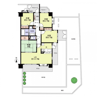 ラビデンス江松の間取図