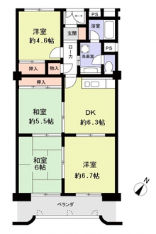 ホワイトキャッスル平針３の間取図