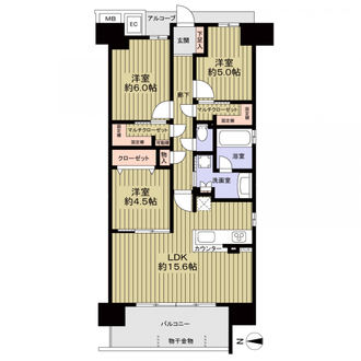 なかもずオールズ・グランコートの間取図