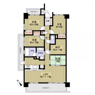 シーアイマンション左京山ヒルズの間取図
